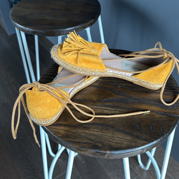 Gaimo Mustard Suede Espadrille Flats – Made in Spain- Euro Summer size 6 - Picture 6 of 8
